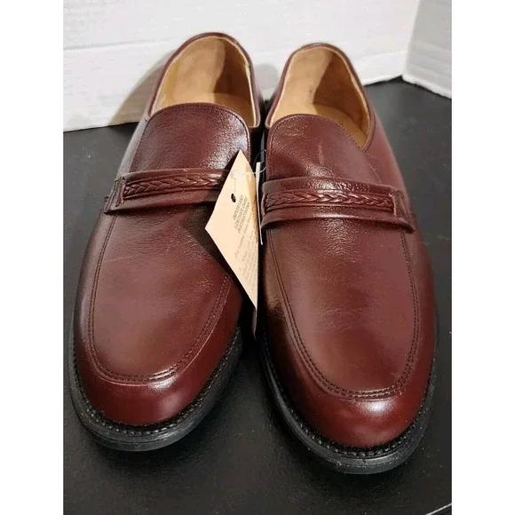 NEW Leather Classics Goodyear Dress Slip On Loafers Red Brown 8.5 3E USA Made