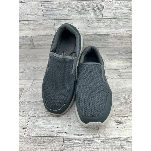 Skechers Mens Slip On Shoes Extra Wide Fit Memory Foam Gray Sz‎ 8.5