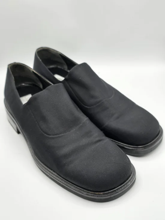 Mezlan Valparaiso Black Ribbed Fabric Formal Slip-On Loafers Size 11