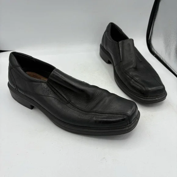 Ecco Shoes Mens Size 12 Black Slip On Helsinki 2 Dress Comfort Leather Business‎