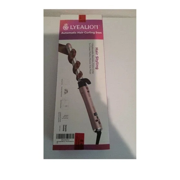 Lyealion Automatic Hair Style Curling Iron 3-In-1 Replaceable Barrels Sealed