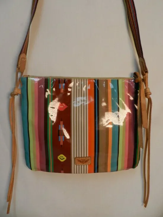 Consuela Sharky Legacy patent leather Crossbody Messenger bag purse zip top