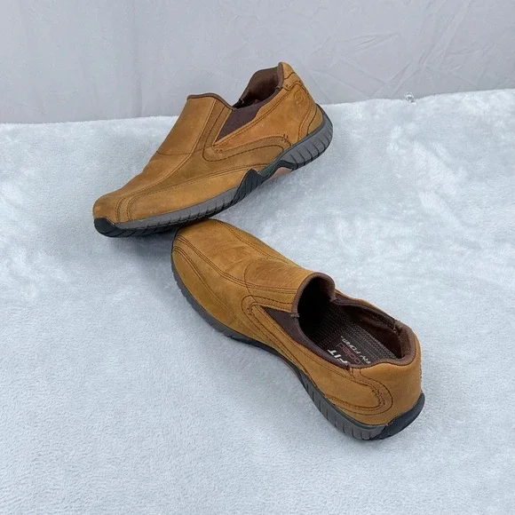Skechers Sendro Bascom Loafers Mens 9.5 Brown Leather Slip-On Memory Foam