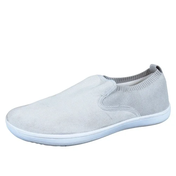 Whitin Men's Slip-On Casual Shoes Size 43 Light‎ Gray Canvas Minimalist Walking