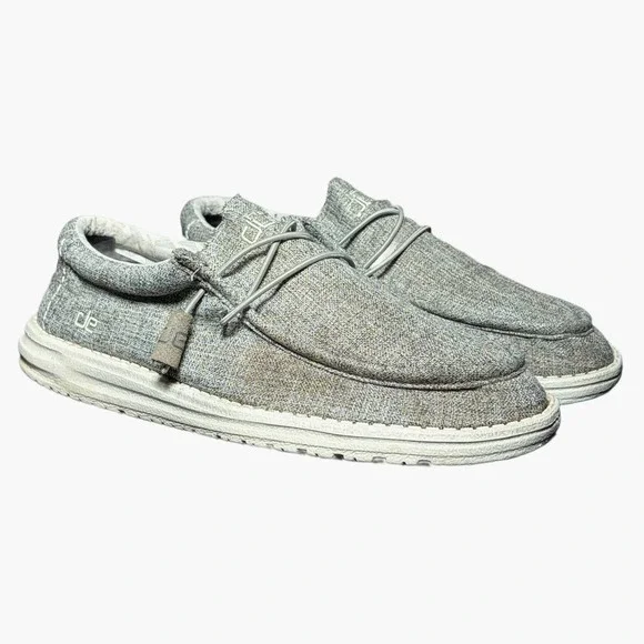 Hey Dude Wally Linen Light Grey Casual Shoes Mens US‎ 10