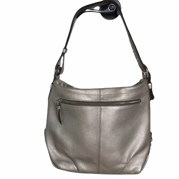 Coach Silver Metallic Hobo F15064