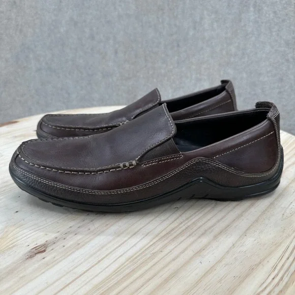 Cole Hann Mens 11.5 Brown Leather Slip On Loafers Moc Toe Shoes‎ Business Casual