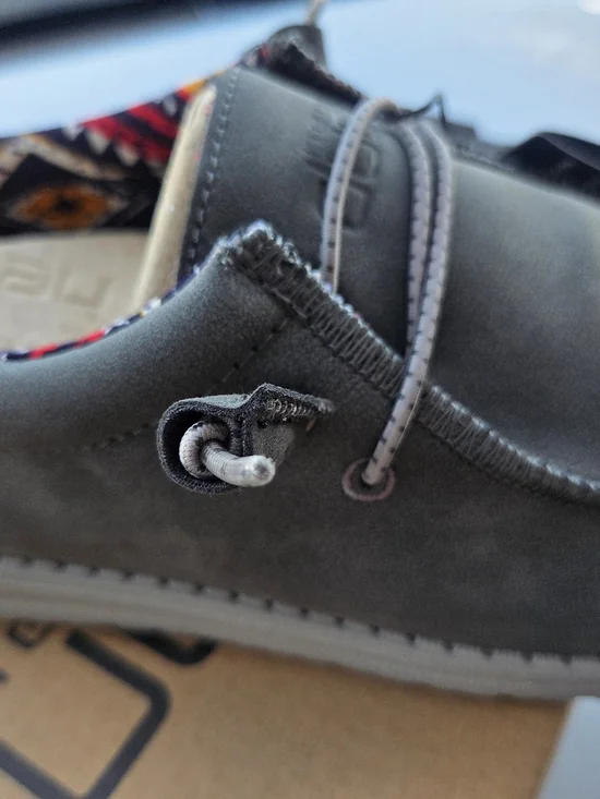 Hey Dude Men's Slip-On Loafers in Gray with Patterned Lining
