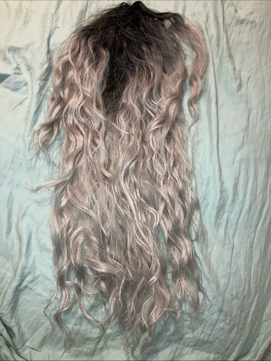 Wavy Clip-In Hair Extension in Silver Ash Blonde