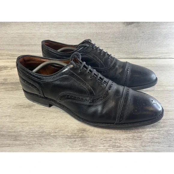 Allen Edmonds Strand 6115 Sz 12‎ D Cap Toe Oxford Dress Shoes Black Leather