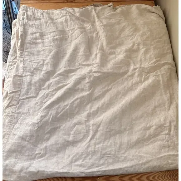 Pottery Barn Linen Flax Button Closure duvet Cover Size Queen Beige Ba