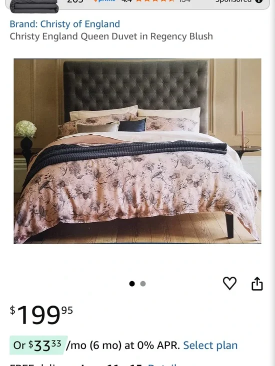 Christy England Regency Blush Floral Duvet Cover - Cotton / Linen