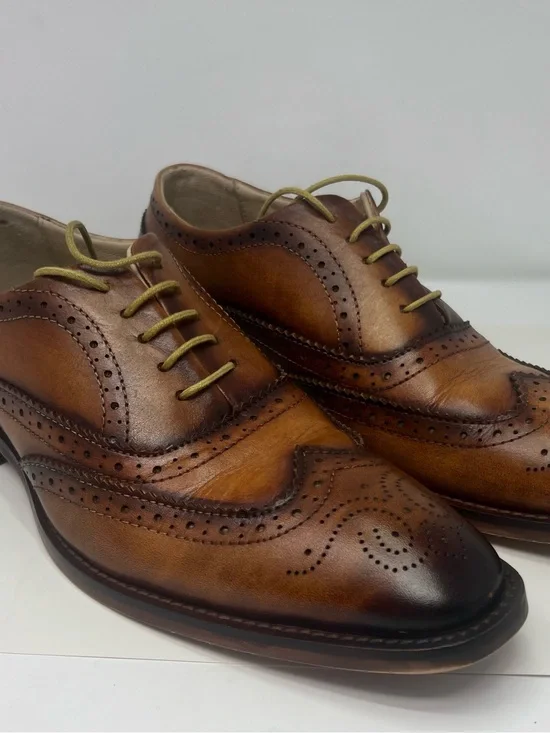 Lethata Handcrafted Leather Wingtip Oxford Mens Dress Shoes US 9.5-10 UK 9