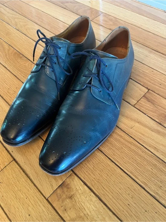 Florsheim Navy Leather Oxford Dress Shoes