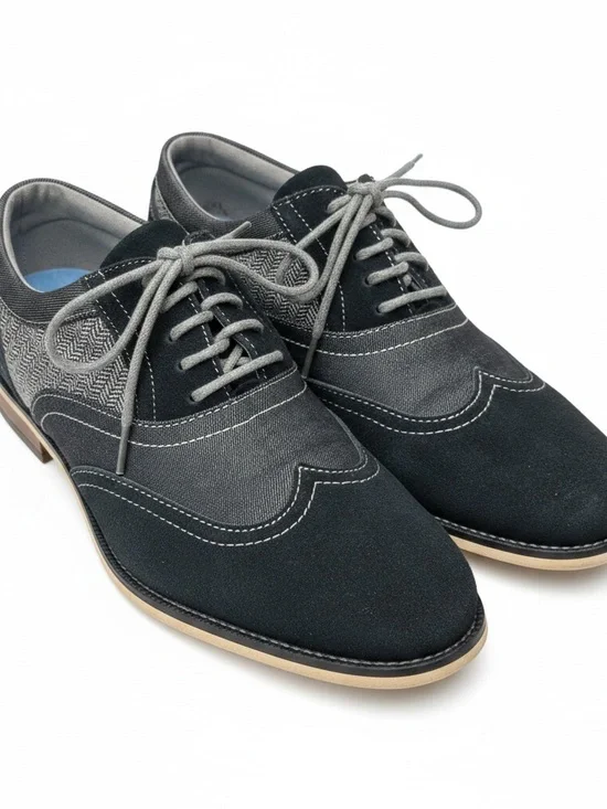Steve Madden Wingtip Oxford Sneakers Gray Black Size 8 Casual Lace Up