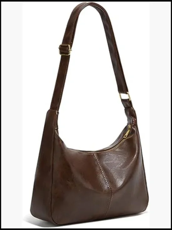 Vegan Leather Slouchy Hobo Shoulder Crossbody Bag Tote Purse Travel