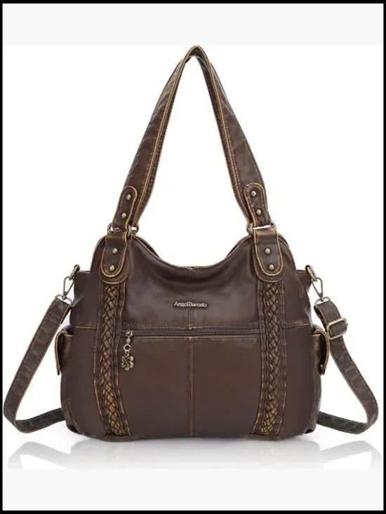 Soft Faux Leather Hobo Shoulder Bag Crossbody Tote Purse With Adjustable Strap
