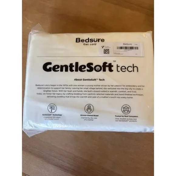 Bedsure Gentlesoft Tech Cream Duvet Cover Shams King