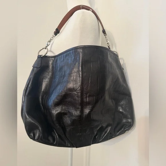 Kate Landry Black Crocodile Embossed