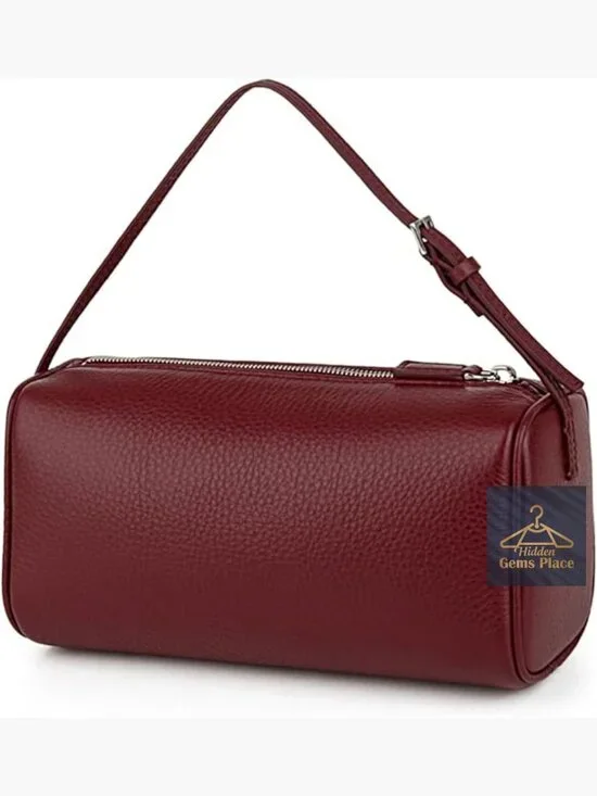 Premium Full-Grained Leather Crossbody Hobo Bag with Adjustable Strap