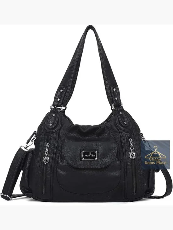 Large Hobo Shoulder Bag Faux Leather Tote Satchel Purse Women