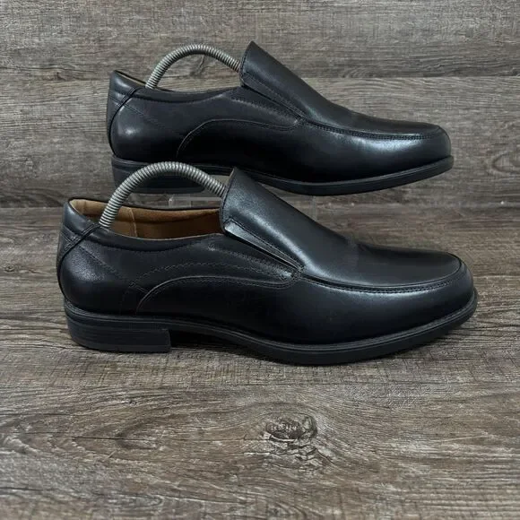 Florsheim Midtown Moc Toe Loafer Men's 9 D Black Slip On Dress Square Toe Shoes
