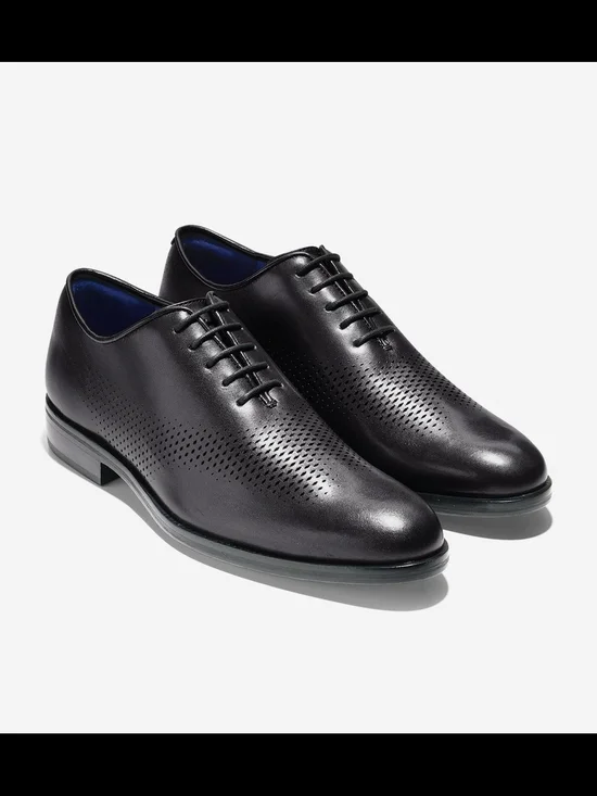 Cole Haan Men's Black Perforated Leather Oxford Dress Shoes