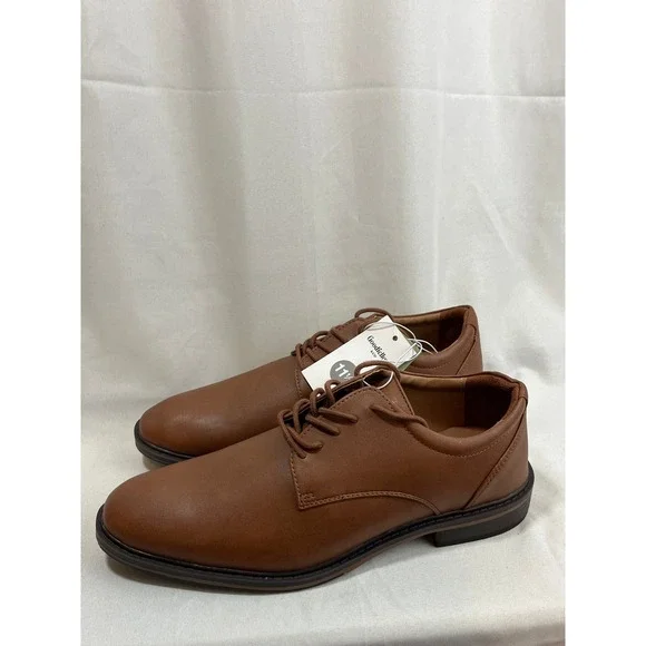Goodfellow & Co Mens Brown Dress Shoes Memory Foam Oxford Cognac 11.5 NEW
