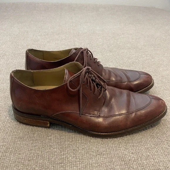 Cole Haan Grand.OS Shoes Mens Size 13 M Brown‎ Leather Derby Dress C12841