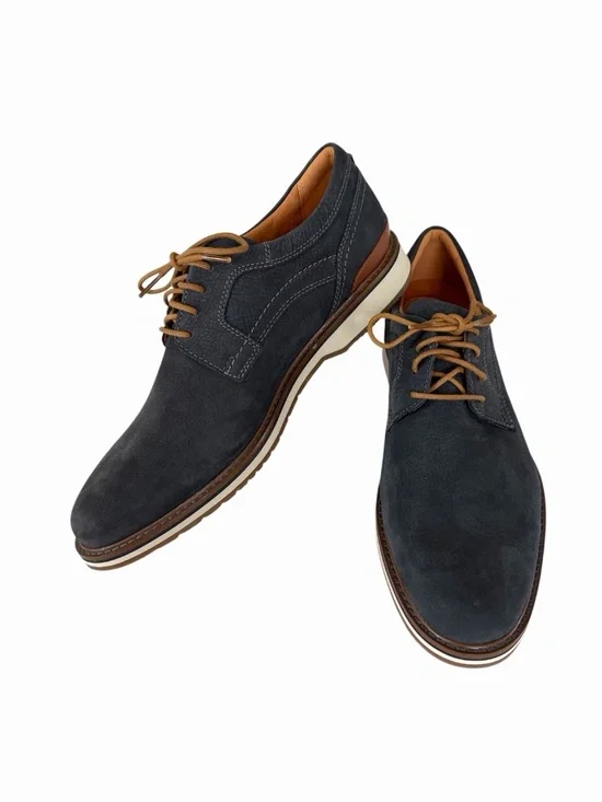 Clarks Mens Monahan Plain Navy Blue Nubuck Leather Casual Shoes 13M NWOB