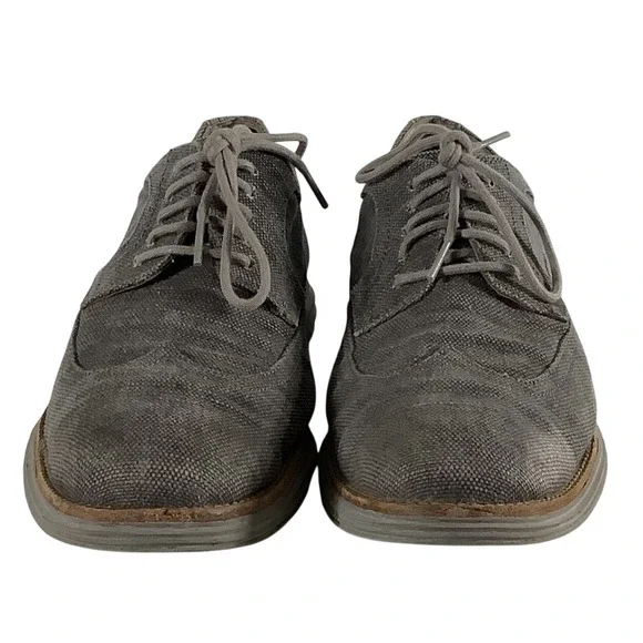 Cole Haan LunarGrand Mens 11M Grey Canvas Wingtip Oxford Shoes C13971