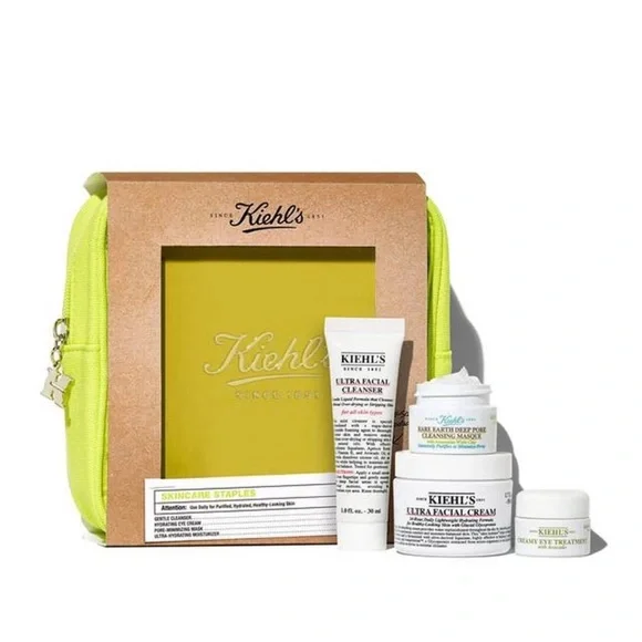 Kiehl's Skincare Staples Gift Set with free bag (cleanser / eye/ face/ mask)
