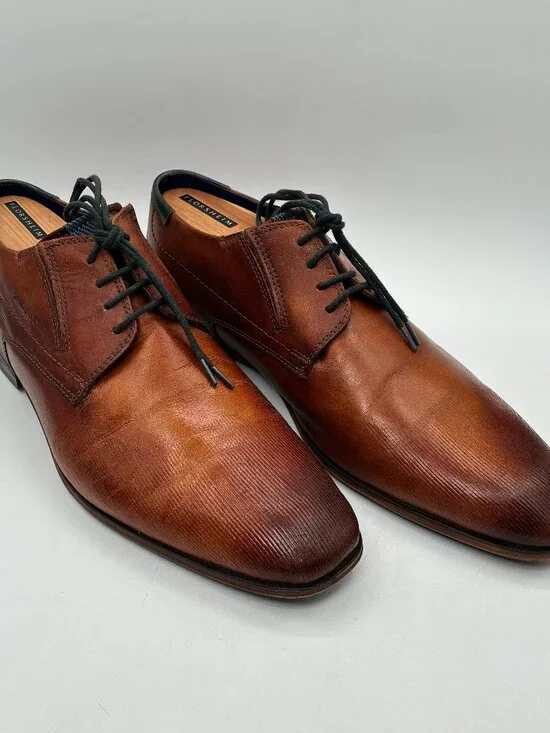 Bugatti Men’s Leather Business Lace Up Cognac Elegant Derby Shoes US 11 / EU 44