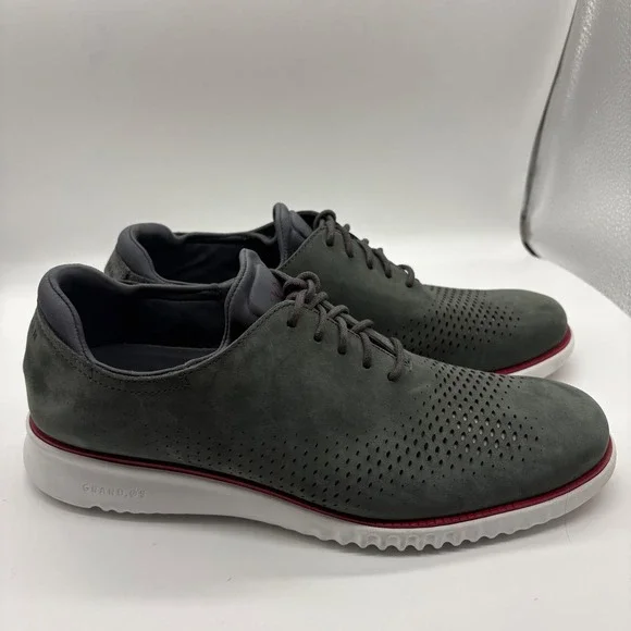 Cole Haan 2.Zerogrand Laser Wingtip Oxford Grey Nubuck Mens 11 M
