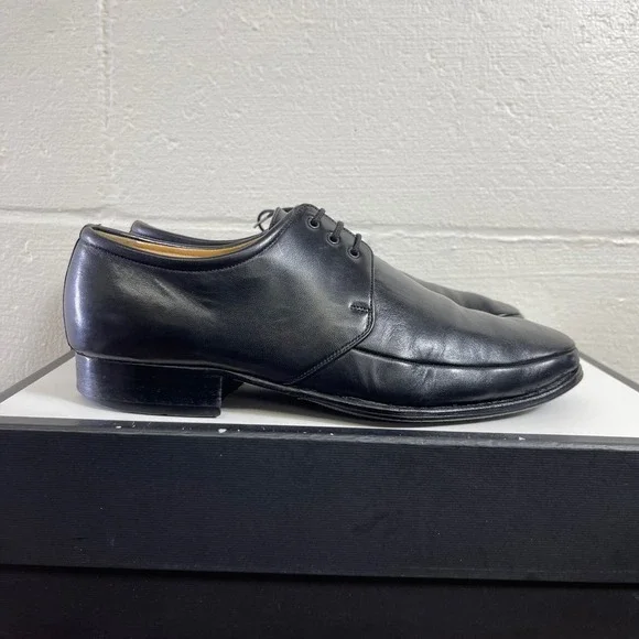Bally Brenzo-02 Black Leather Oxford Dress Shoes Lace up Men's US 7.5 D/6.5 EU
