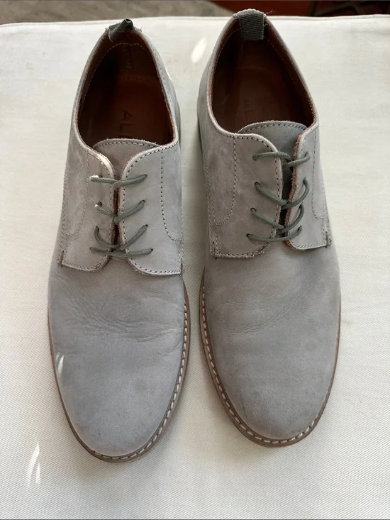 Aldo Men's Light Gray Suede Derby Shoes