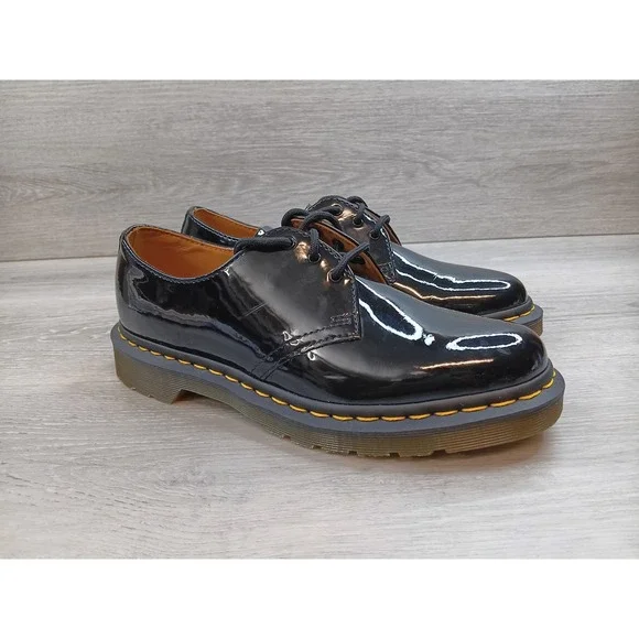Dr Martens 1461 Women's Patent Leather Oxford 3‎ Eyelet 9 Shoes Black Shoes