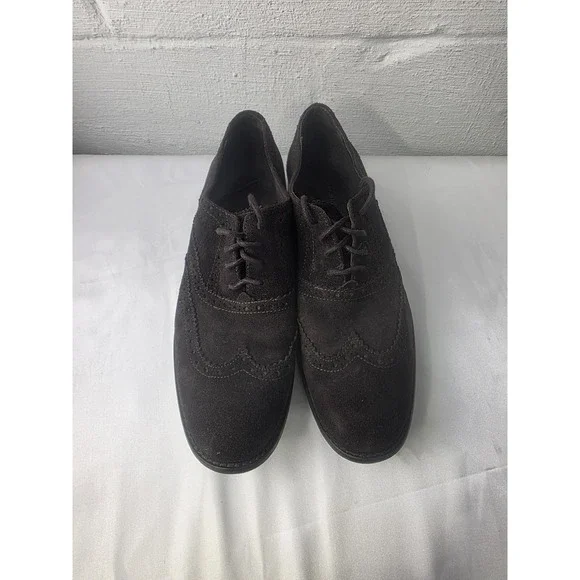 John Varvatos USA Shoes‎ Mens 9.5 Brown Suede Leather Wingtip Oxford Casual
