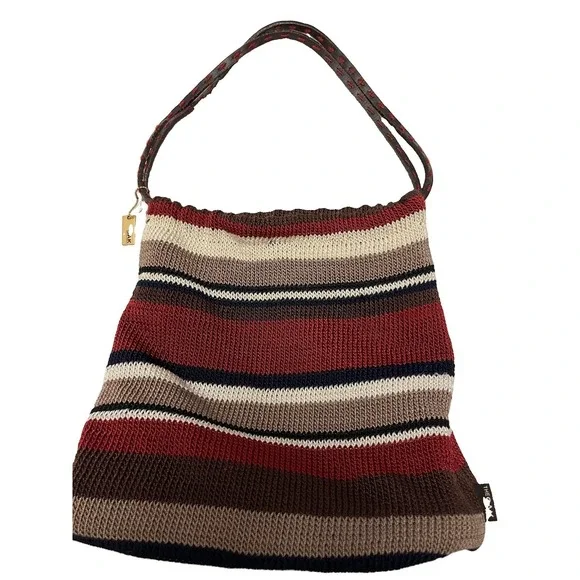 The Sak Elliott Lucca Multi-Color Striped Hand-Crocheted Hobo Shoulder Bag