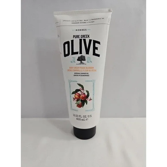 KORRES Pure Greek Olive Body Cream Peach Blossom, 6.76 Fl Oz - New and Sealed