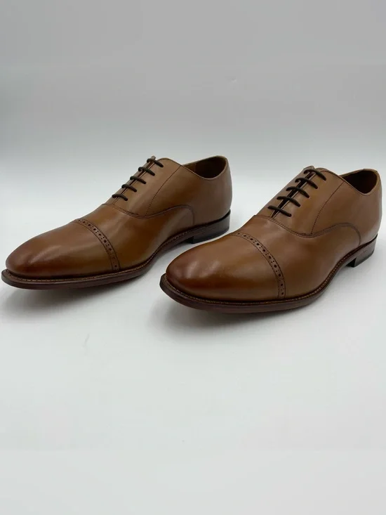 ALLEN EDMONDS SZ 14D Brady Walnut Leather Cap Toe Oxfords Shoes MSRP $450