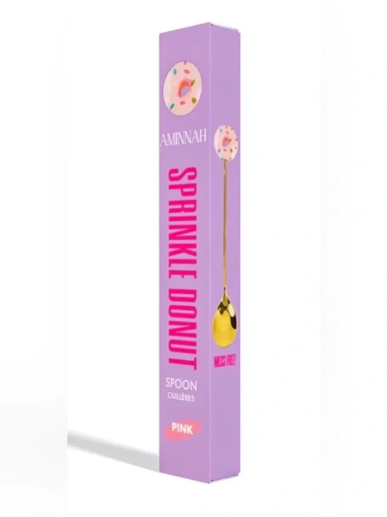 AMINNAH Sprinkle Donut Spoon for Skincare- Light Pink