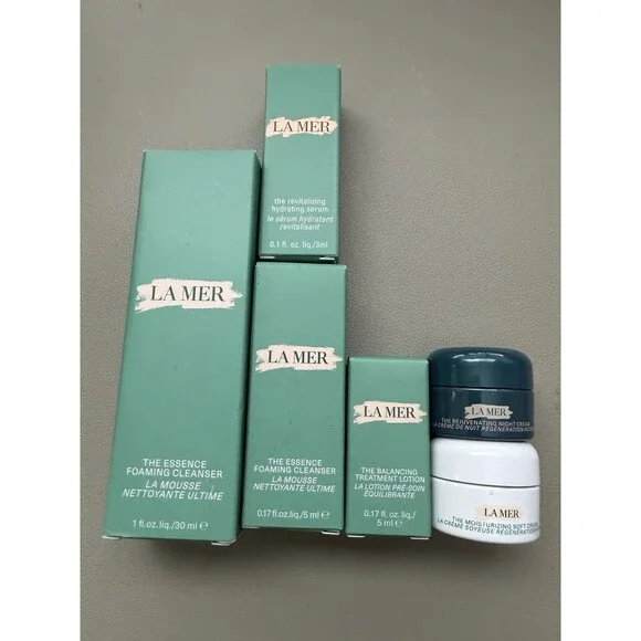 La Mer Travel Size Skin Care Set Cleanser Serum Treatment Lotion Soft Cream