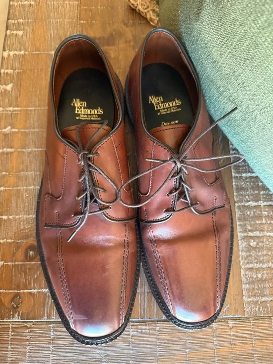 Allen Edmonds Dawson Brown Leather Bicycle Toe Dress Shoes Men's Size 9D