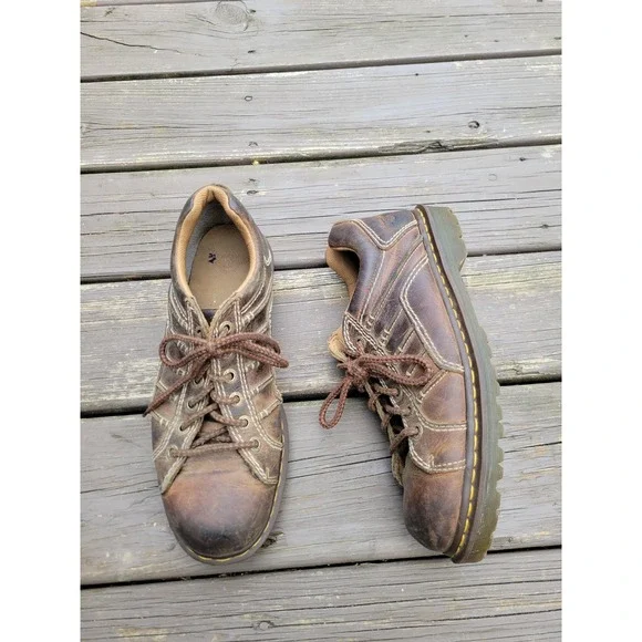 Dr.‎ Martens Keith Oxford Brown Leather Industrial Lug Sole Mens Size 12