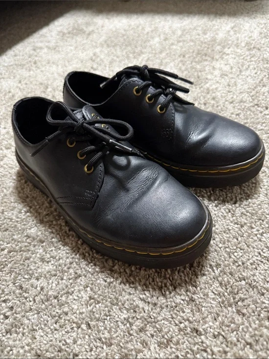 Dr Marten Black Leather Derby Loafers