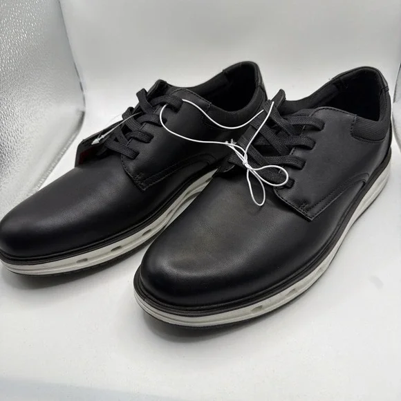 Land's End Men's Sport Oxford Comfort Shoes  Black /White 9 New