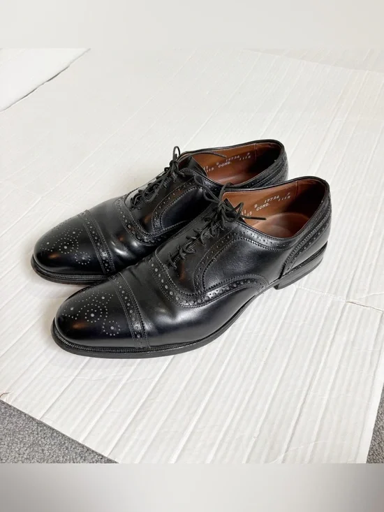 Allen Edmonds Strand Cap-toe Oxford Dress Shoes Size 11D Black Leather Brogue