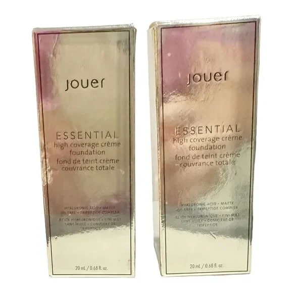 JOUER Essential High Coverage Cream Foundation CAVIAR 20ml LOT OF‎ 2