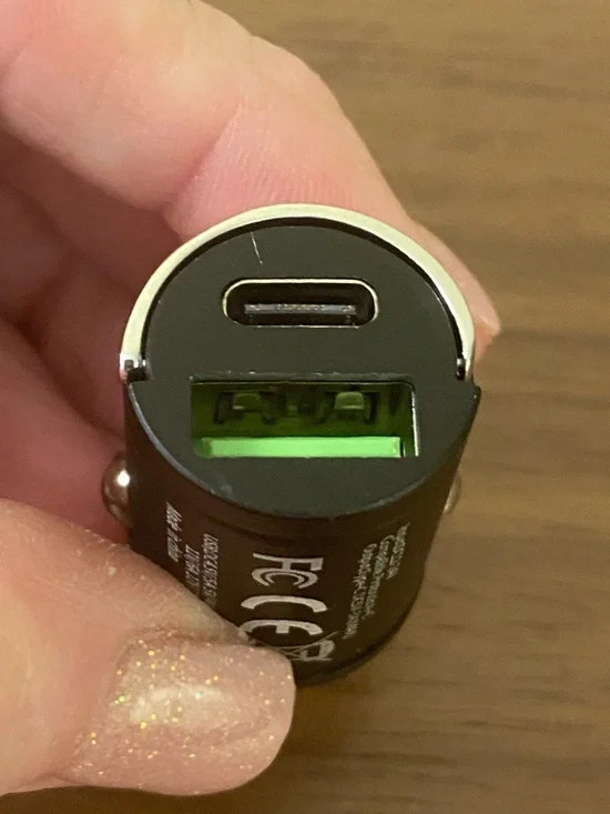 Dual-Port Car Charger with Green USB Insert